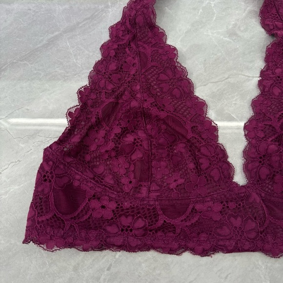 Women’s Intimately Free People Floral Lace Halter V-Neck Bralette Adjustable XL - Picture 2 of 16